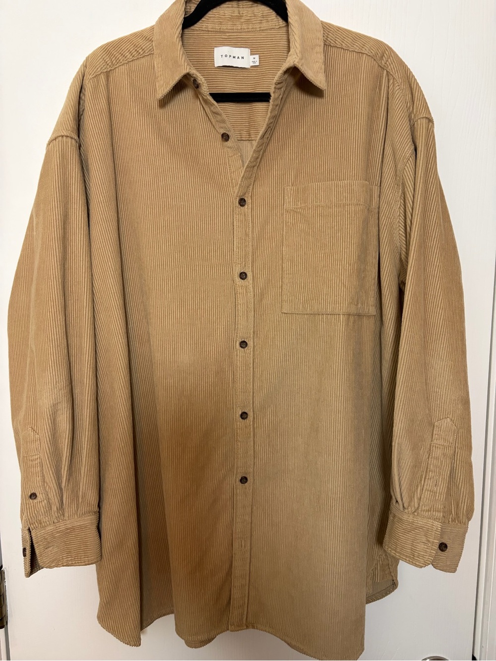 Topman Tan Corduroy Button-Down Shirt